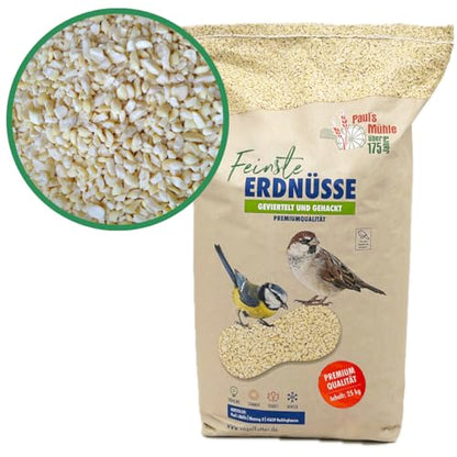 Paul's Mühle Erdnusskerne gehackt für Vögel - 25 kg Neue Ernte 2025