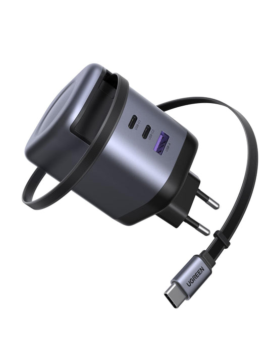 UGREEN Nexode 100W USB C GaN Ladegerät 4-Port – Einziehbares Kabel
