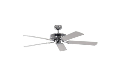 Potkuri Deckenventilator ohne Beleuchtung 132cm - Stahl Weiss. Weißer Ventilator mit Rotorblättern für Raumluftzirkulation.