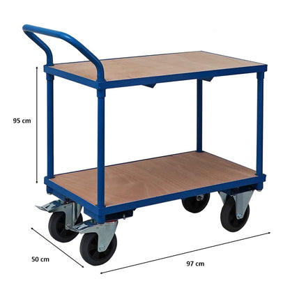 PROREGAL Tischwagen Pro RAD299, Transportwagen, 2 Etagen, 400 kg