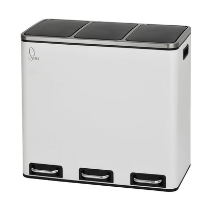 SVITA TM3X18 Mülleimer 3 Fächer 54L Mülltrennung weiss