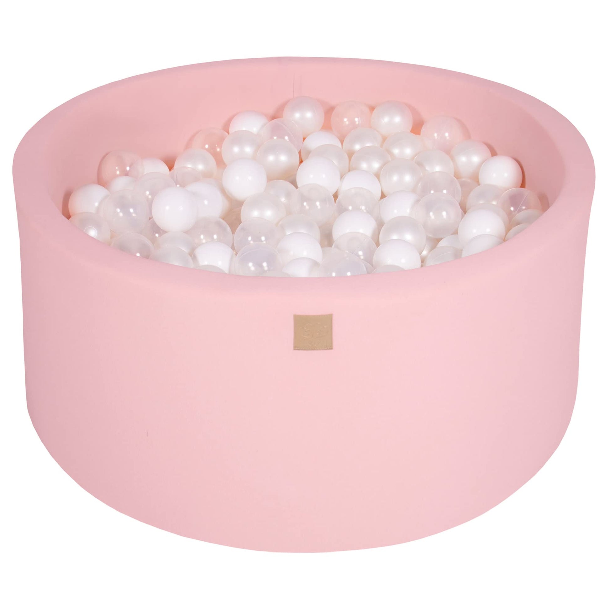 MEOWBABY Baby Bällebad Rund 90x40cm – Hellrosa mit 300 Bällen. Ideal als Spielbereich für Babys.
