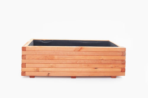 Mega Holz Pflanzkübel Kiefer Pinie lasiert 100x40 cm, fertig montiert