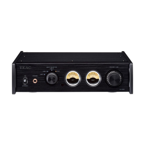 Teac AX-505-B Hi-Fi Stereo Vollverstärker - Schwarz. Schwarzes Gehäuse. Verstärkt Audiosignale von Quellen und treibt passive Lautsprecher an.