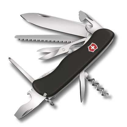 VICTORINOX Outrider Schweizer Taschenmesser mit Feststellklinge – Schwarz