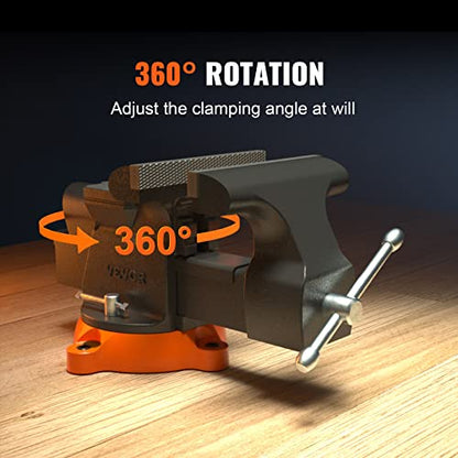 VEVOR 15,2cm Schraubstock Werkbankschraubstock - 360° Drehbar