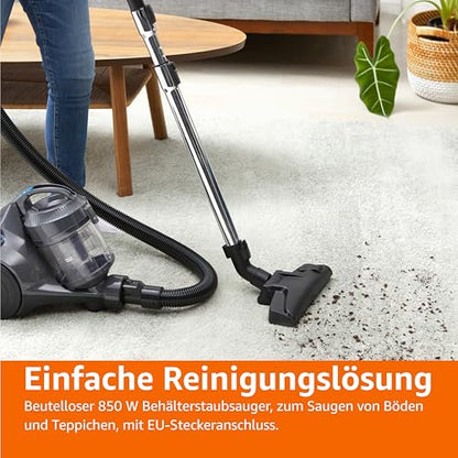 Amazon Basics Bodenstaubsauger ohne Beutel 1.3L Kompakt Grau