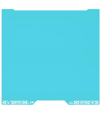 BIQU CryoGrip Pro Glacier Federstahlplatte - Bambu-Lab H2D, 355x346mm. Silberfarbene Bauplatte für 3D-Drucker.