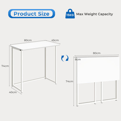 Dripex Klappbarer Schreibtisch Computertisch - 80x45cm Weiss