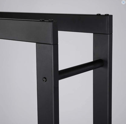 Loywe Kaminholzregal 170x25x140cm - Schwarz Metall