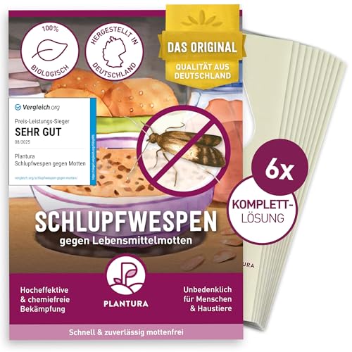 Plantura Schlupfwespen gegen Lebensmittelmotten – 18 Karten Komplett-Lösung