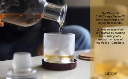 Exklusiv The Peaks Whisky Karaffen-Set - 5-teilig Kristallglas