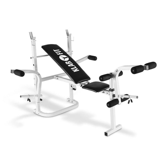 Klarfit Workout Hero Multifunktions-Hantelbank – Schneeweiss