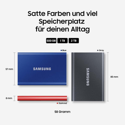 Samsung Portable SSD T7 Externe SSD 1TB Grau MU-PC1T0T/WW