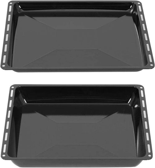 ICQN Backblech 2er Set, emailliert, 46,5 × 37 cm, für Siemens & Bosch – Höhen 3 und 6 cm