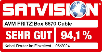 FRITZ!Box 6670 Cable WLAN Router für Kabelanschluss – Wi-Fi 7