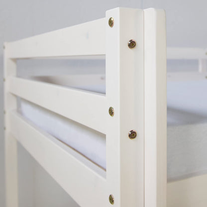 Homestyle4u 522 Kinderhochbett Weiss Pirat Schwarz 90x200 cm