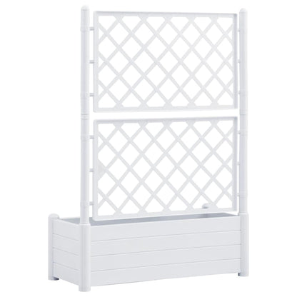 vidaXL Pflanzkübel mit Spalier – 100x43x142cm PP Weiss