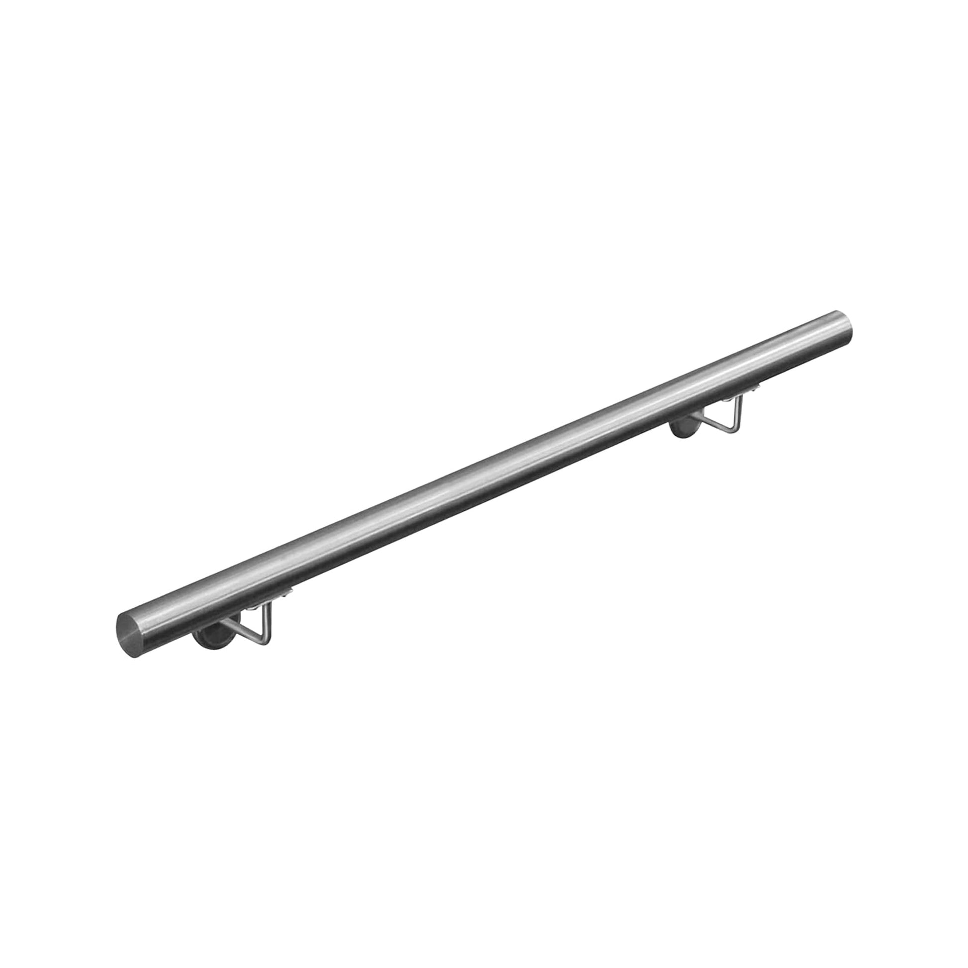 V2Aox Handlauf Edelstahl Treppengeländer, 42 mm, Länge 100 cm, rostfrei und wetterfest, mit vormontierten Haltern