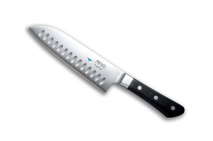 MAC Professional Santokumesser mit Kullen – 16.5 cm (MSK-65). Breites Kochmesser für präzises Schneiden von Gemüse, Fleisch, Fisch.