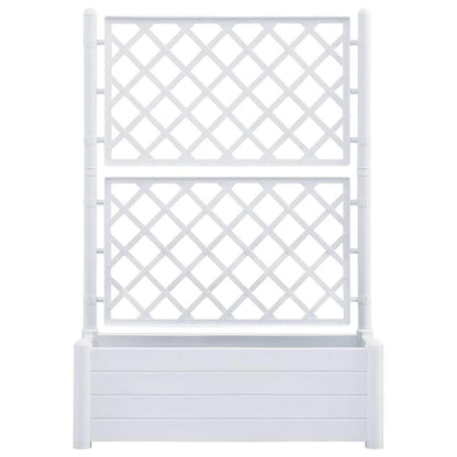 vidaXL Pflanzkübel mit Spalier – 100x43x142cm PP Weiss