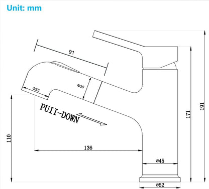 ONECE Waschtischarmatur Ausziehbar mit Brause - Chrom