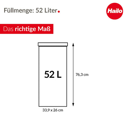 Hailo Big-Box Swing XL Mülleimer - 52L Rechteckig Schwarz