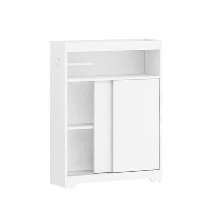 Hzuaneri Badezimmerschrank mit Schiebetür und Toilettenpapierhalter