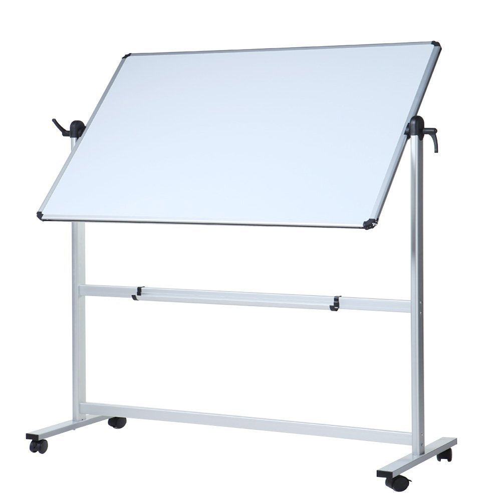 VIZ-PRO Whiteboard mobil doppelseitig drehbar magnetisch - 120x90cm. Zum Notieren und Präsentieren.