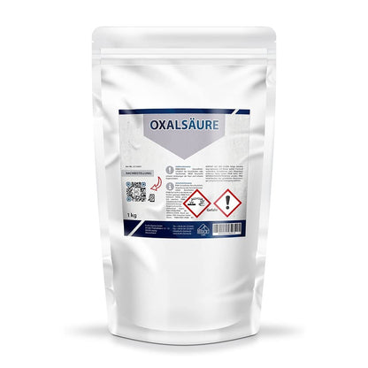 Oxalsäure Dihydrat Pulver 99,6% – Grossgebinde 25 kg. Weißes Pulver für Holzaufhellung, Rost- und Varroabekämpfung.