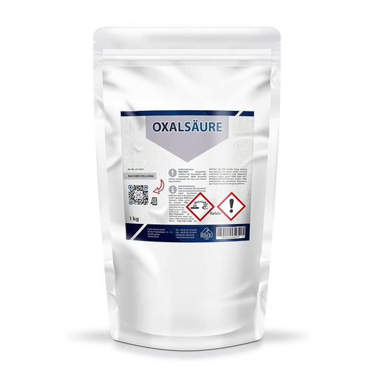 Oxalsäure Dihydrat Pulver 99,6% – Grossgebinde 25 kg. Weißes Pulver für Holzaufhellung, Rost- und Varroabekämpfung.