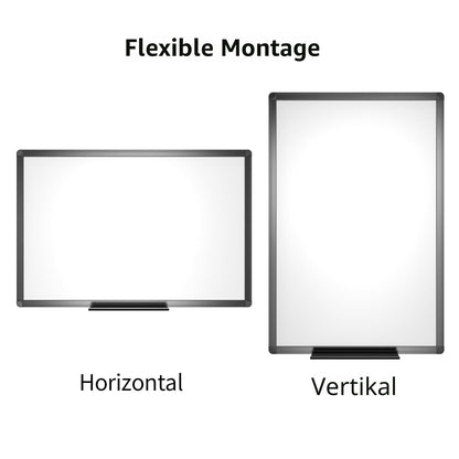 VIZ-PRO Whiteboard magnetisch 120 x 90 cm, schwarzer Aluminiumrahmen