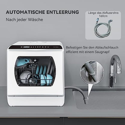 Hermitlux Mini Tischgeschirrspüler - Weiss, 4 Bestecksätze