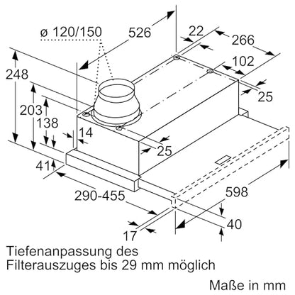 Bosch DFM064W54 Serie 2 Flachschirmhaube 60cm Umluft Abluft