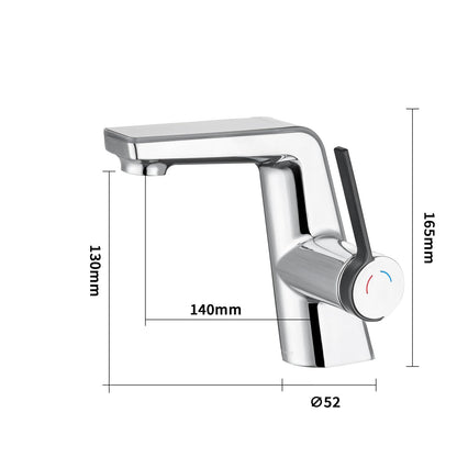 LakeBayMZC Waschtischarmatur LED Temperaturanzeige – Chrom 130mm