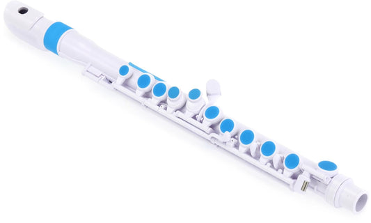 NUVO jFlute 2.0 Kunststoffflöte für Einsteiger - Weiss-Blau. Eine Flöte aus Kunststoff, ideal für den Einstieg in den Flötenunterricht.