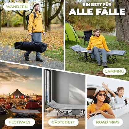 NORDICTRAILS Campingbett XXL klappbar Feldbett mit Matratze