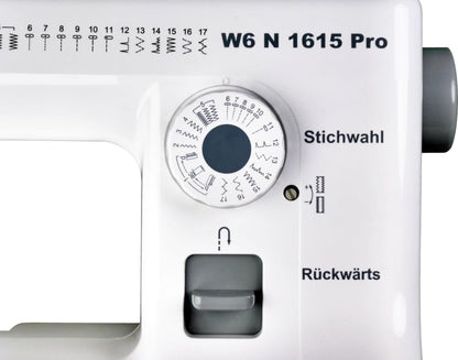 W6 WERTARBEIT Nähmaschine N 1615 Pro mit Freiarm und 17 Programmen