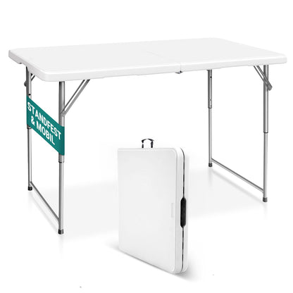 Byliable Klapptisch 120 cm tragbar höhenverstellbar – Weiss