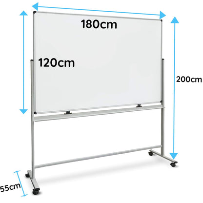 OfficeMarshal Mobiles Whiteboard 120x180cm - Doppelseitig Magnetisch