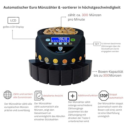 Securina24 SR1200LC Münzzähler/-sortierer - Schwarz
