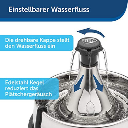PetSafe Drinkwell 360 Edelstahl-Trinkbrunnen - 3.8L