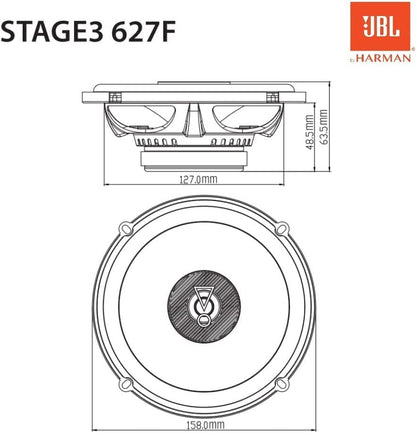 JBL Stage3 627F 2-Wege Autolautsprecher-Set 16 cm