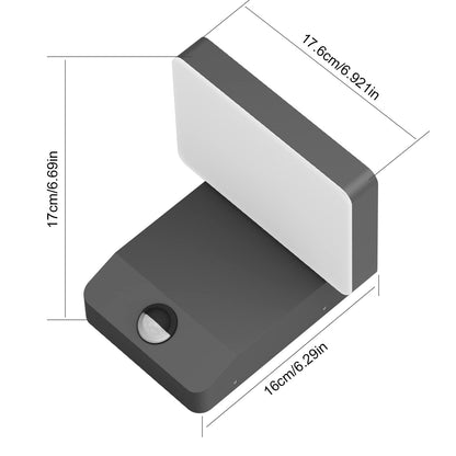 K-Bright LED Aussenwandleuchte Rechteck – Dunkelgrau IP65