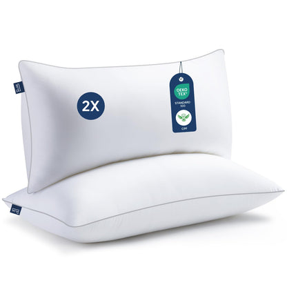 BedStory Kopfkissen 40x80 cm, 2er-Set mit Mikrofaserfüllung, waschbar