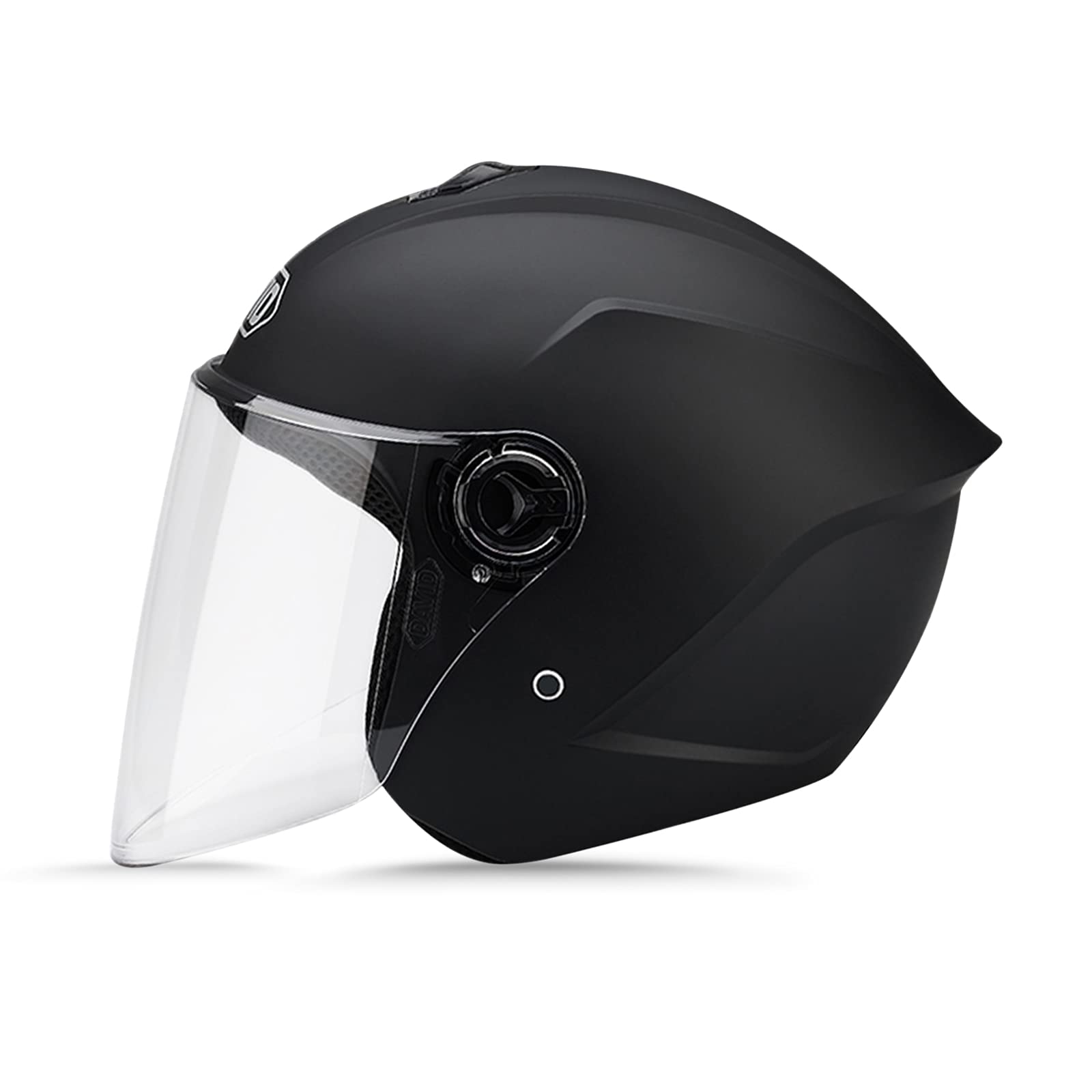 LIONCIANO Jethelm Motorradhelm mit Schutzbrille, matt-schwarz, ABS-Schale und PC-Visier