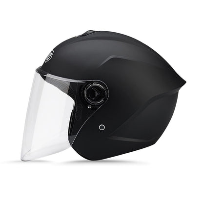LIONCIANO Jethelm Motorradhelm mit Schutzbrille, matt-schwarz, ABS-Schale und PC-Visier