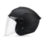 LIONCIANO Jethelm Motorradhelm mit Schutzbrille, matt-schwarz, ABS-Schale und PC-Visier