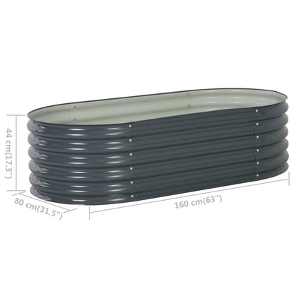 vidaXL Hochbeet Gemüsebeet Stahl Grau - 160x80x44 cm