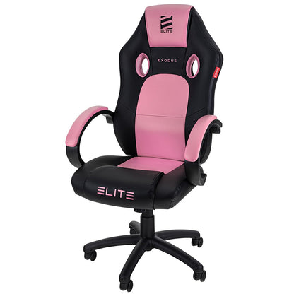 ELITE MG100 Exodus Gamingstuhl, Schwarz/Pink/Weiss. Ergonomischer Sportsitz für komfortable, lange Gaming-Sessions.
